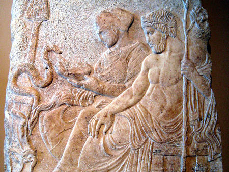 asclepius and hygieia relief