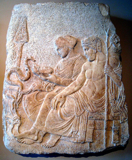 asclepius and hygieia relief